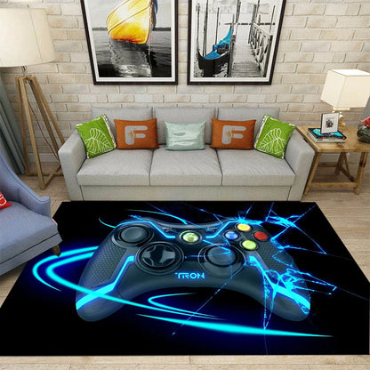 Gaming Rug for Boy Room Gamer Rug with Game Controller Carpet for Game Room Esports Room and Boys' Game-Themed Bedroom Floor Mat