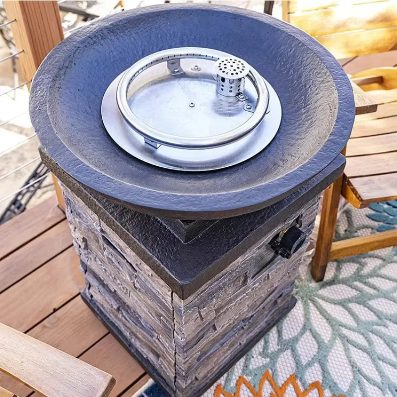 New Arrival Gas Fire Pit for Outdoor Garden for Camping Patio Backyard Parties Hiking Cooking Stone Look Fireplace