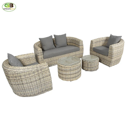 Rattan Outdoor Furniture All-weather Garden Sofa Set for Courtyard Durable 5 Pieces Carton Modern Wicker Outdoor Sofas