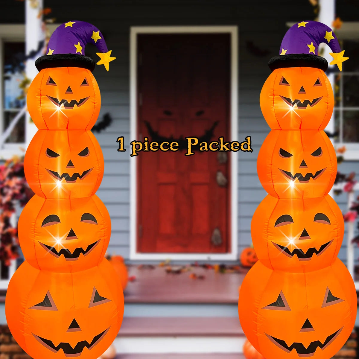 Inflatable Halloween Outdoor Decoration  Pumpkins, Yard Lawn Lighted Blow-up Decorations Suitable for Holiday Parties
