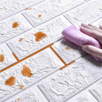 Faux Brick 3D Wallpaper 70cmx100cm Self Adhesive Waterproof Stain Resistant Wall Sticker Modern Kitchen Indoor Home Wall Decor
