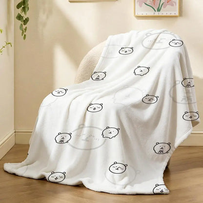 Joke Bear Cartoon Bear Art Throw 240g flannel blanket, suitable for sofas, beds, offices,  exquisite gift blankets