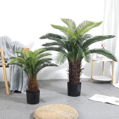 Indoor and outdoor decorative plants artificial iron trees potted large cycad fake green plants