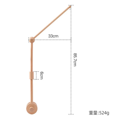 Crib Mobile Bed Bell Wooden Bracket Baby 0-12 Months Wooden Mobile Hanging Rattles Toy Holder Decorative Accessories Arm Bracket