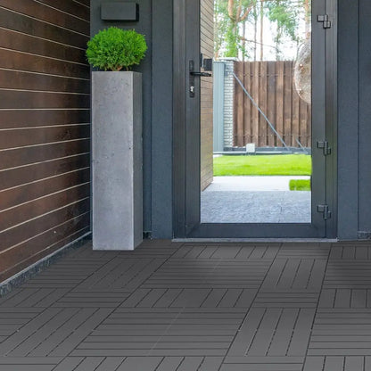 Plastic Interlocking Deck Tiles (44 Pack) – 12"x12" Waterproof Outdoor Patio Flooring, All-Weather Use, Slip-Resistant PP Deckin