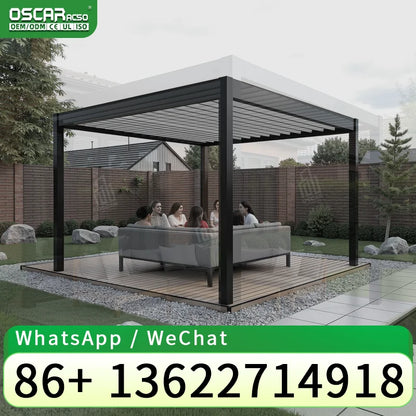 Motorized Bioclimatic Shades Outdoor Pergolas Gazebos Support 4x3 4x4 4x5 4x6m for Patio Garden Backyard pergola