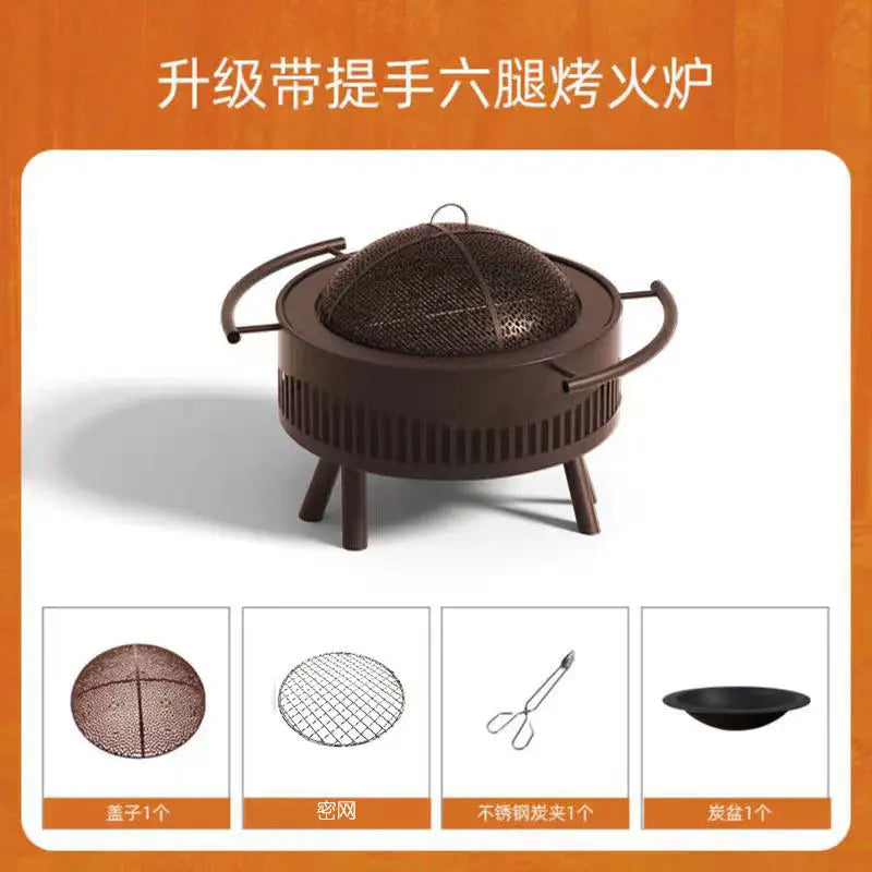 Charcoal Fire Pit Stove Patio Indoor Heating Brazier Household Carbon Furnace Outdoor Barbecue Grill Smokeless Coal Burner Tea