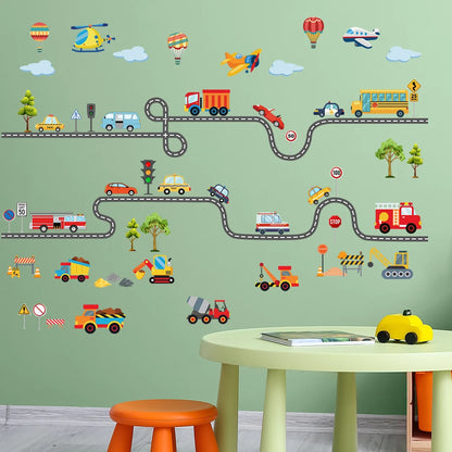 Mobile Car Wall Stickers Wallpaper Murals Watercolor Stickers Children's Room Home Decoration