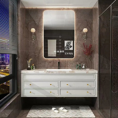 Rustic Retro Bathroom Cabinet Luxury Integrated Black Vanity Bathroom Cabinet Storage Organization Mobile Bagno Home Furniture
