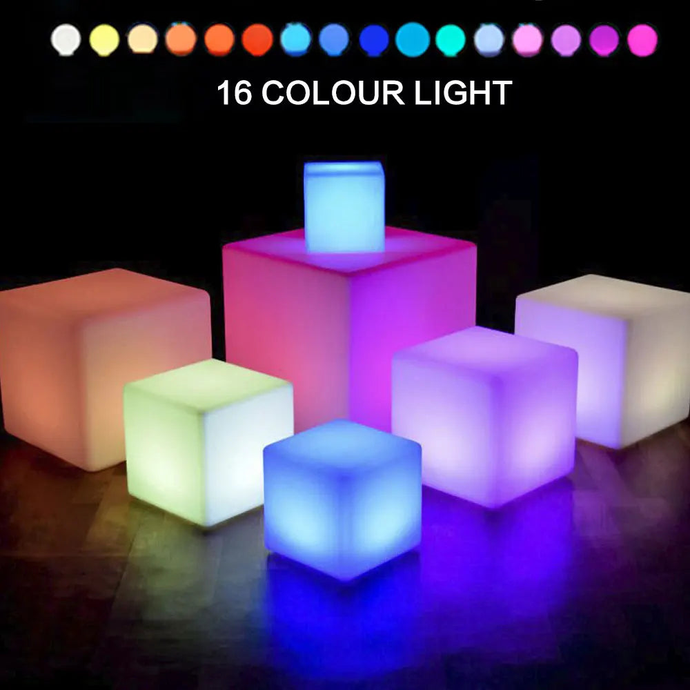 Creative LED Light-emitting Cube 16 Colours KTV Bar Stools Outdoor Activities Exhibition Waterproof
