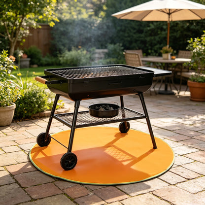 35.4'' Fire Pit Mat for Solo Stove Bonfire, Fireproof Under Grill Mat Deck Patio Protector Pad, Round BBQ Mat for Solo Stove