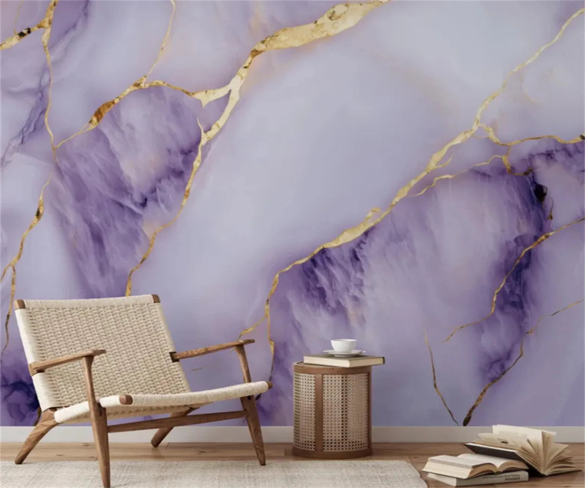 beibehang Customized purple abstract gold bedroom living room decoration painting background wallpaper