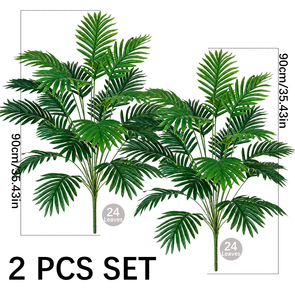 24 Leaves Areca Palm Artificial Plants Trees in Pot Plastic Green Fake Plant Tree Bonsai for Room Home Indoor Outdoor Decoration