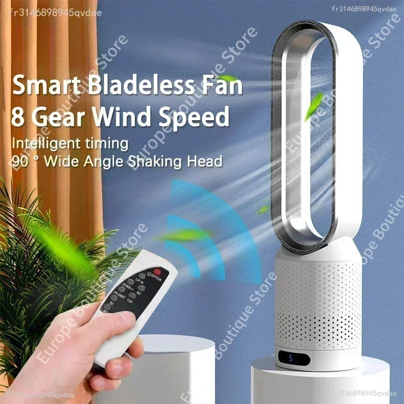 2026 Portable Bladeless Fan Air Purify Circulation Ultra Silent Cooling Tower Fan for Home Dorm Desk Floor