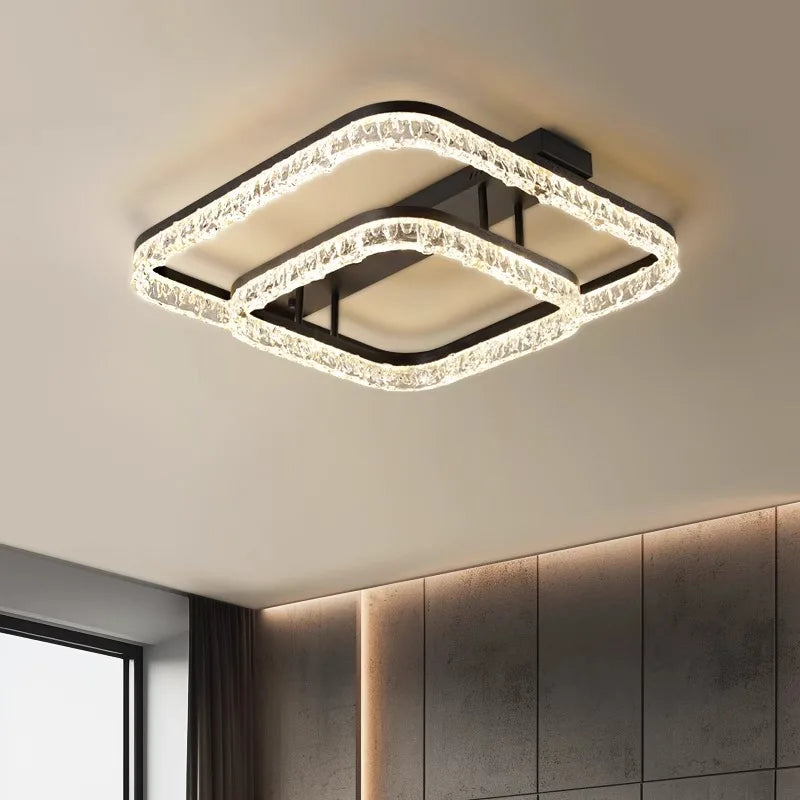 Living Room Main Light Modern Simple Atmosphere Full Spectrum New Light Luxury High-end Ice Pattern Eye Protection Ceiling Lamp