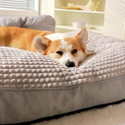 Removable Pet Beds Washable Dog Mat Winter Warm Dog Mat Luxury Sofa for Small Medium Dogs Plaid Bed for Cats Dogs Fluff Sleeping