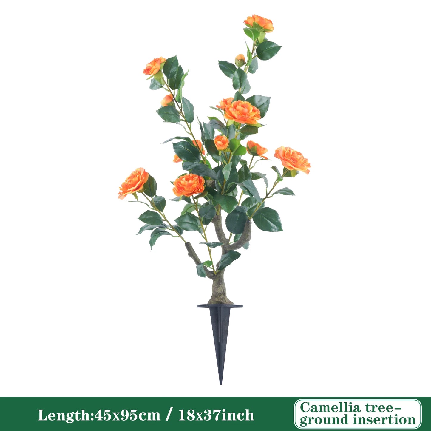 85cm Camellia Topiary Tree with Pot/Spike Realistic Fake Flower Plant Indoor Outdoor Faux Bonsai for Home Garden Office Decor