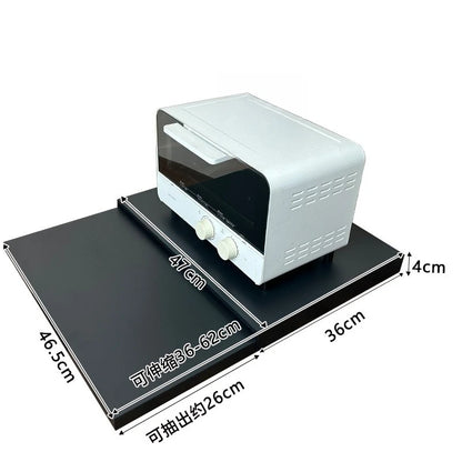 Kitchen Pull-out Tray Microwave Oven Rack Drawer Board Countertop Storage Organizer For Home Appliance Space Saving