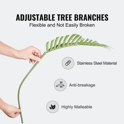 SucceBuy Artificial Palm Tree 4/5/6 FT Faux Plant Secure PE Material & Anti-Tip Tilt Protection Low-Maintenance Plant for Home