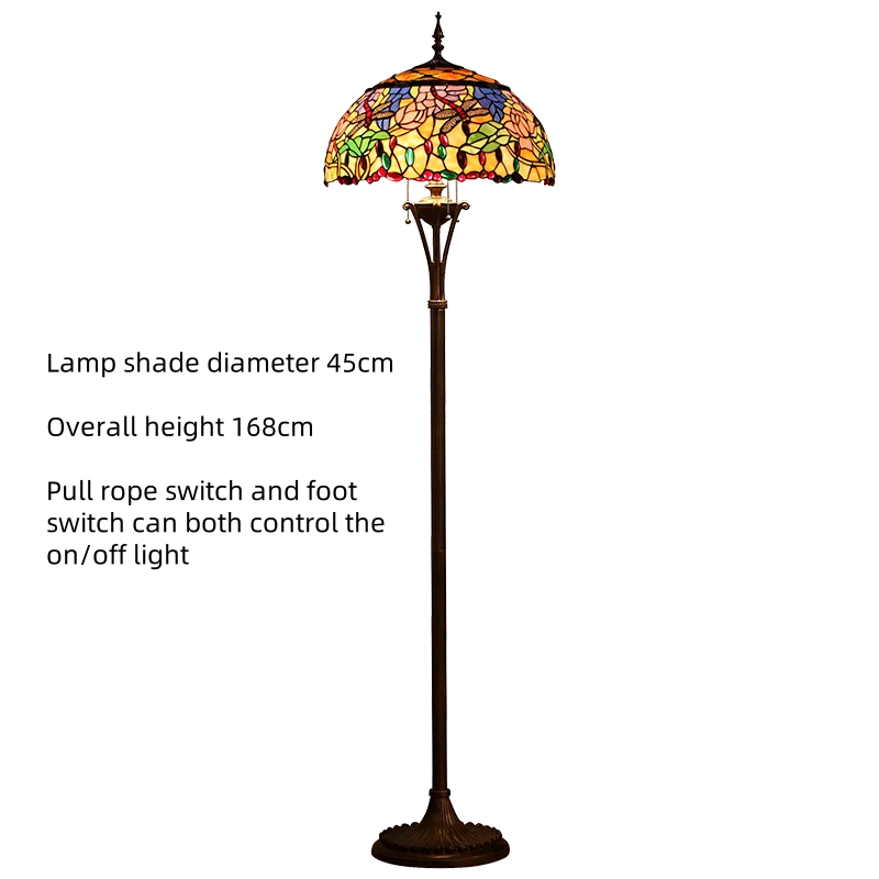 Living Room Floor Lamp Bedroom Bedside Light Rustic Creative Retro Style Remote Control Standing Light LED Lights Room Decoratio