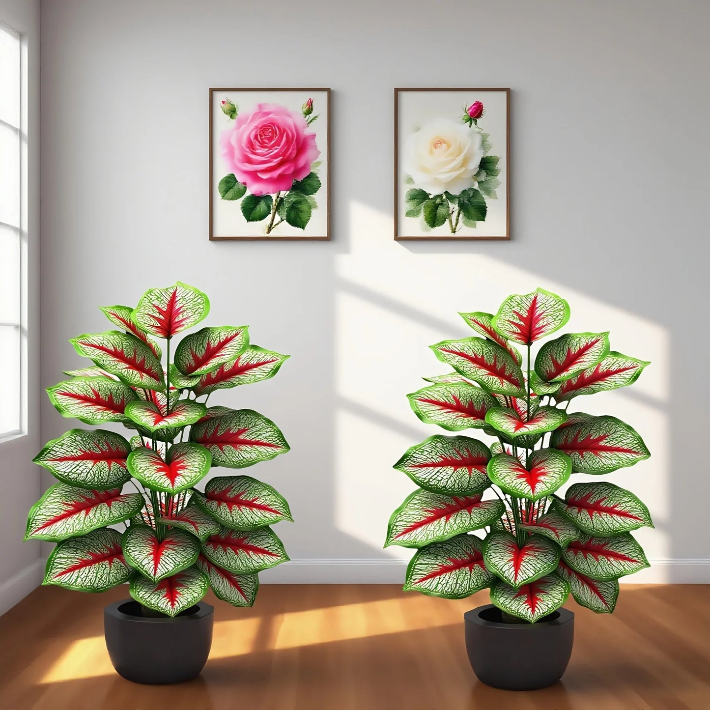 2Pcs 30.70-inch Artificial Dracaena Green Plant, Beautiful Leaf Design, Perfect for Holiday Gifts, Indoor/Outdoor Decoration