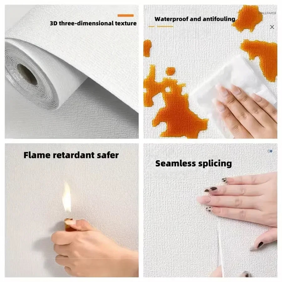 0.5mx1/5/2.8/10m 3D Wall Sticker Wallpaper Self-Adhesive Waterproof Wall Covering Panel Living Room Bedroom Bathroom Home Decor