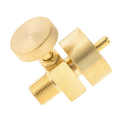 1LB Propane Gas Disposal Cylinder Bottle Adapter Valve Solid Brass +1/4"NPT Male & M8*1 Female Thread Grill Fire Pit Stove BBQ