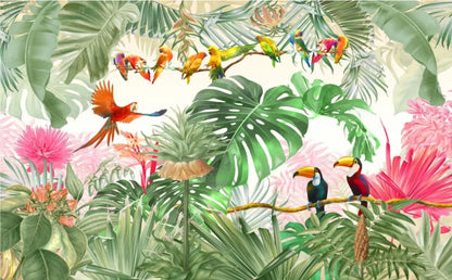 Custom Wallpaper European Style Retro Plants Flowers Forests Hummingbird Mural Bedroom Living Room Background Wall Wallpaper