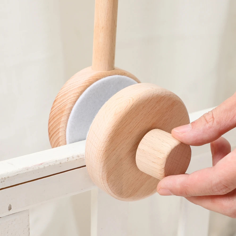 Crib Mobile Bed Bell Wooden Bracket Baby 0-12 Months Wooden Mobile Hanging Rattles Toy Holder Decorative Accessories Arm Bracket