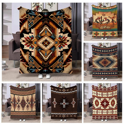 Flannel Throw Blanket Ethnic Patterns Print Blanket Super Soft Cozy Sofa Nap Blanket Home Blanket Perfect Home Gift for Her