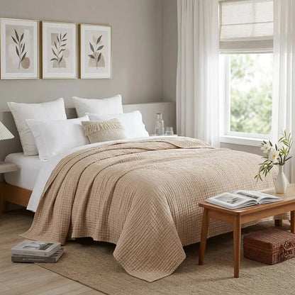 Muslin Cotton Blanket 6 Layers Gauze Wrinkled Throw Blanket Breathable Home Bed Soft Cover Summer Air Condition Blanket 200*230