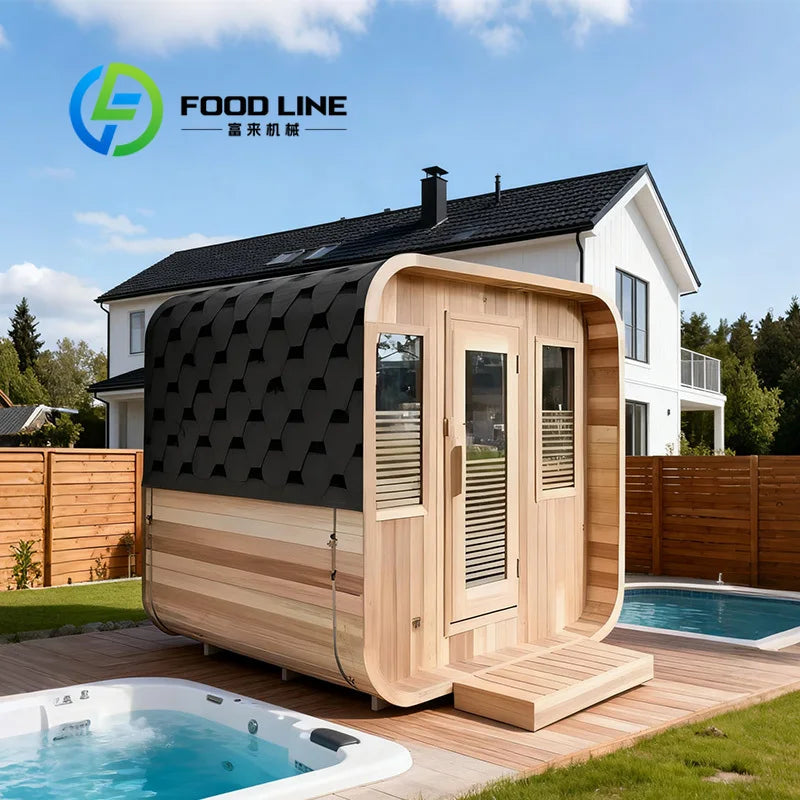 Courtyard Outdoor Sauna Room Retro Wooden Style Elegant Appearance Matching Villa Courtyard Garden And High Living Environment