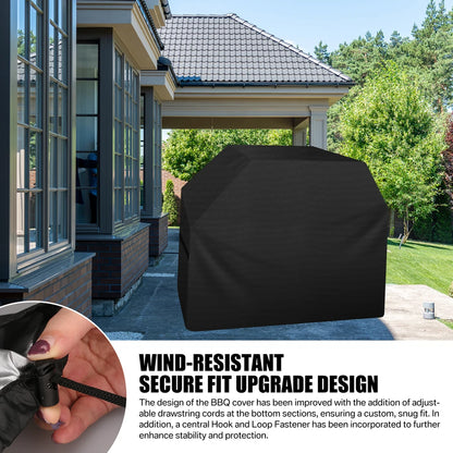 Waterproof Grill BBQ Cover Heavy Duty Barbecue Cover Weather UV & Fade Resistant with Adjustable Straps Gas Grill Cover
