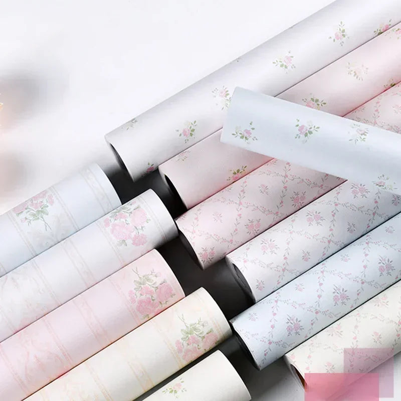 Self-adhesive Wallpaper Pastoral Flowers Waterproof and Moisture-proof Home Stickers for Living Room Bedroom Floral Decoration