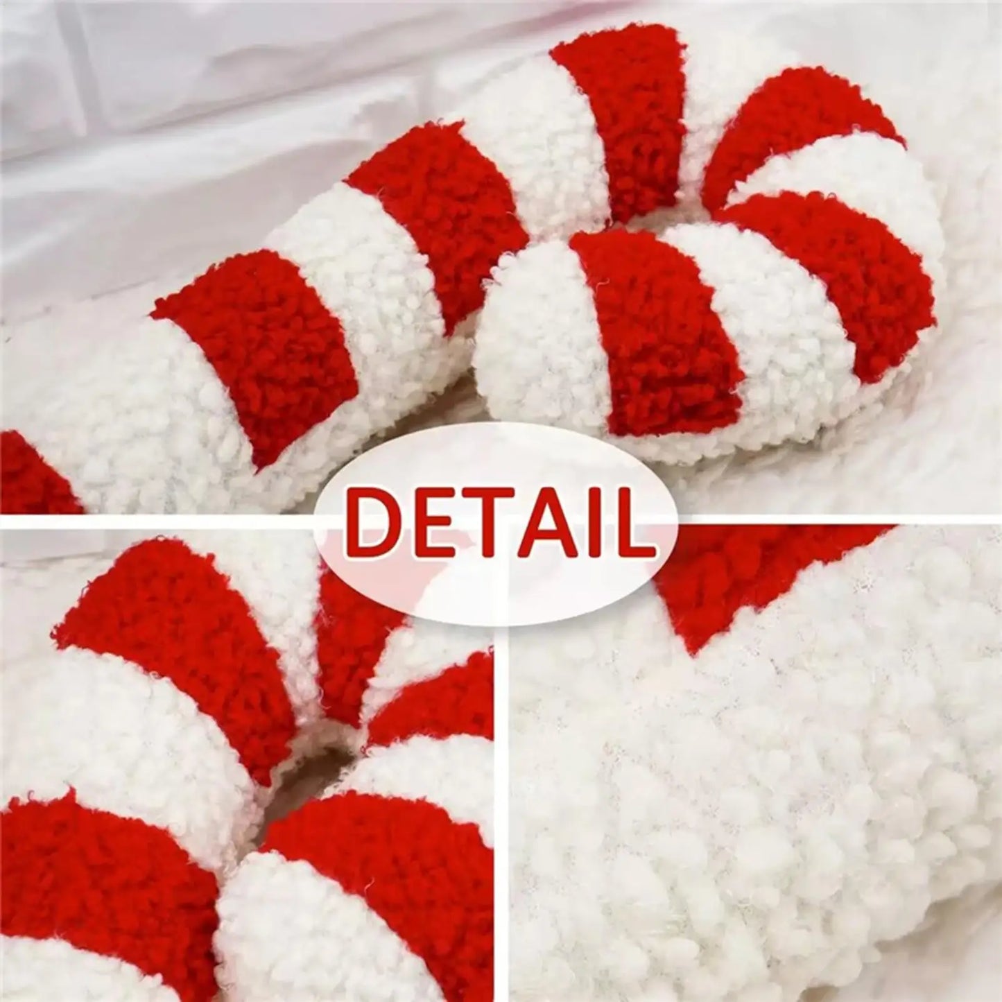 Christmas Throw Pillow Comfortable Candy Cane Shape cushion Christmas Decoration Soft Plush Candy Cushion for Living Room Sofa