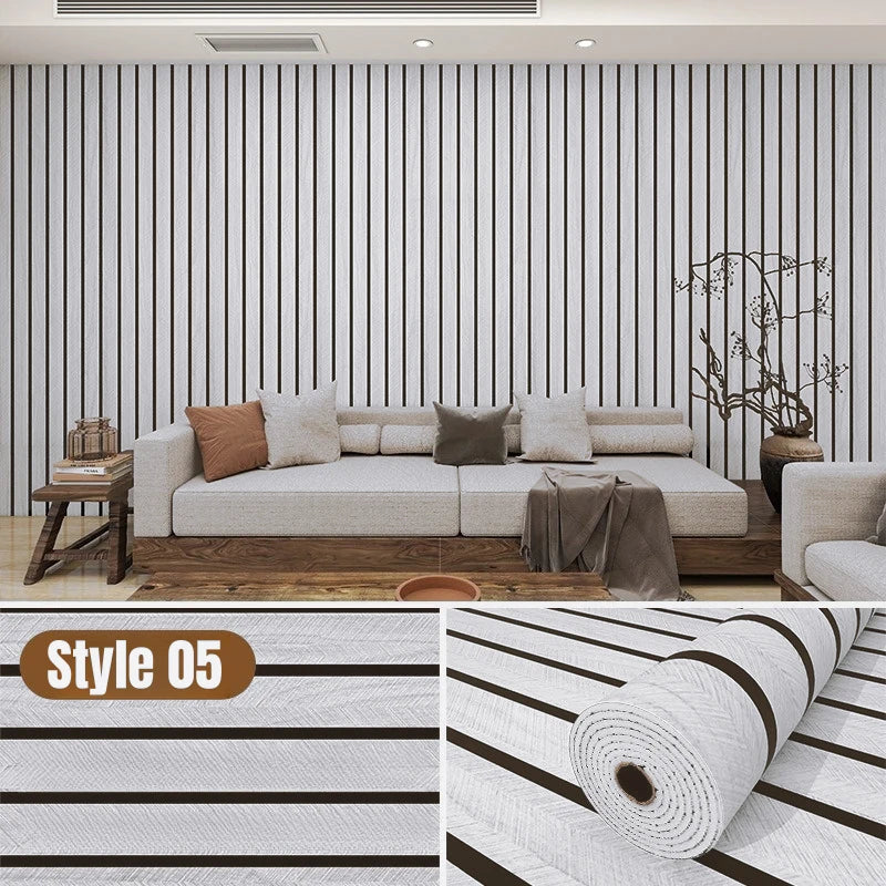 3D Wall Sticker Panel Self-Adhesive Wood Grain Wallpaper Home Decor Peel and Stick Easy To DIY Suitable for Ceiling Living Room