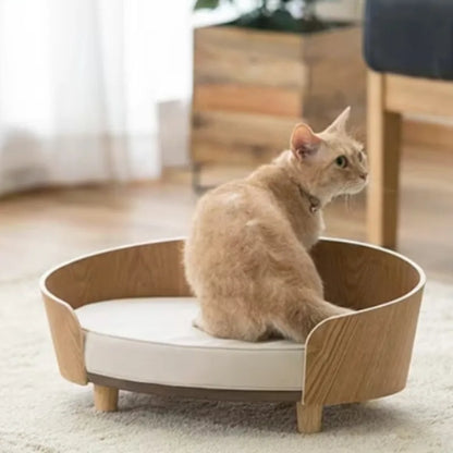 Wooden Pet Beds Mats and Furniture Indoor Cat House Soft Luxury Skidproof Cats Bed Sofa Comfortbale Cat Supplies Products