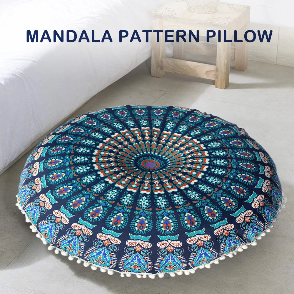 17inch/33inch Mandala Round Pillow Throw Pillow Butt Cushion Floor Meditation Pillow Cushion Seating Throw Cover Colorful Decor