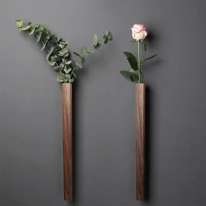Wall Hanging Vase Home Wall Decoration Porch Living Room Bohemian Style Wooden Solid Wood Flower