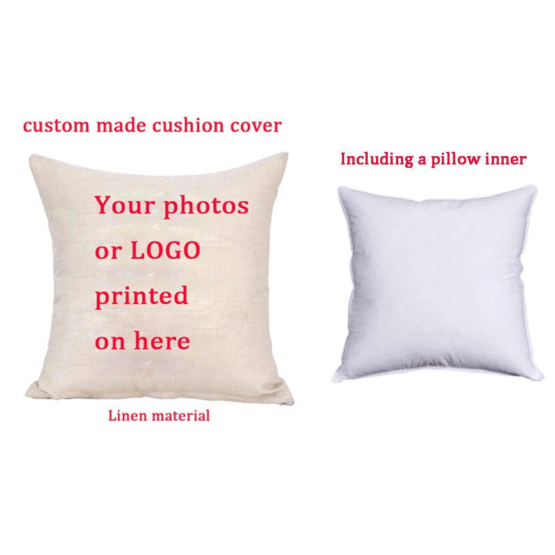 DIY Customized Throw Pillow Custom Cushion Cover Home Decorative Square Wedding Pets Baby Picture Print Pillowcase Gift