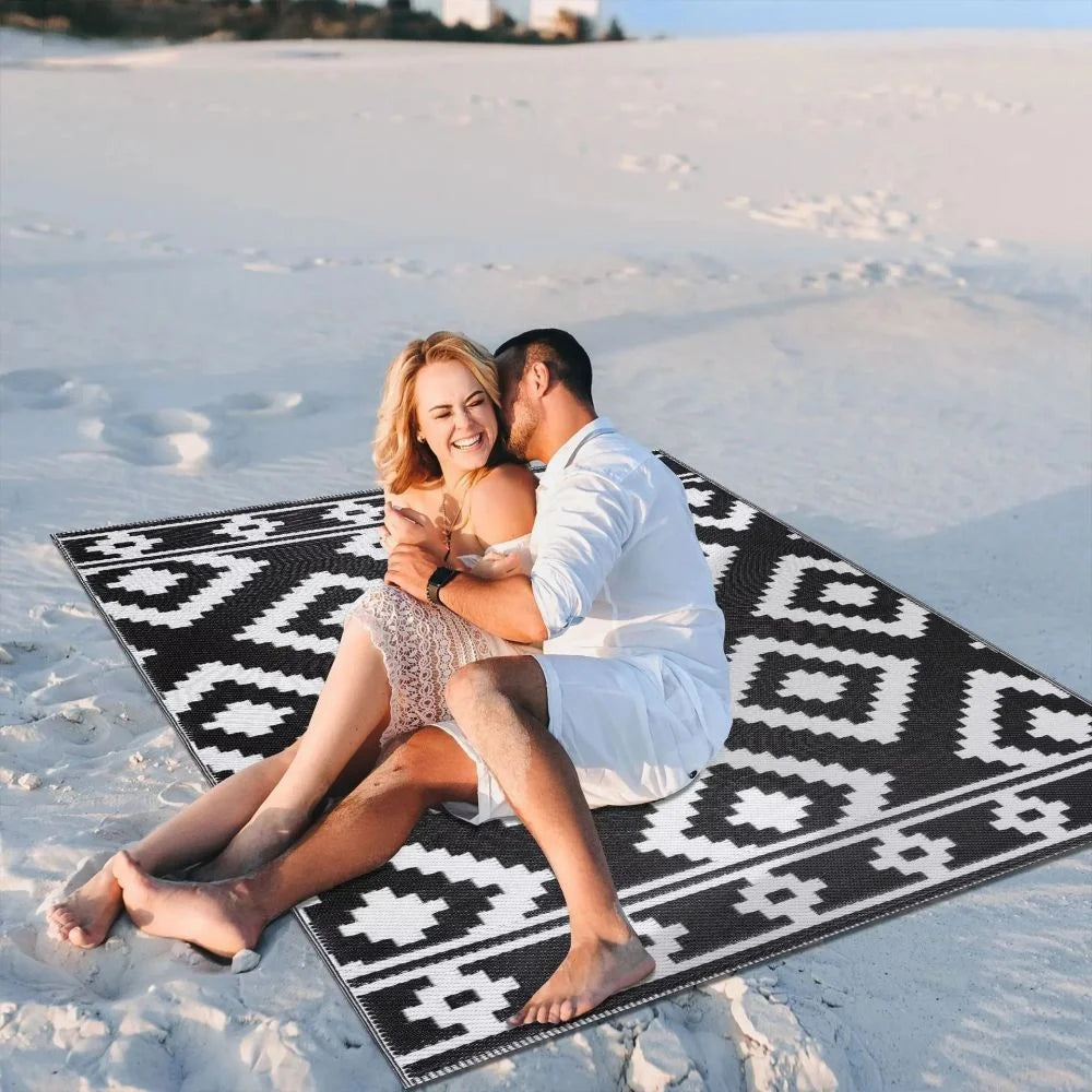 VIKAMA Outdoor Rugs Garden Patio Waterproof Carpet Mat Indoor Outdoor Area Rug for Camper Balcony Backyard Deck Home Decoration