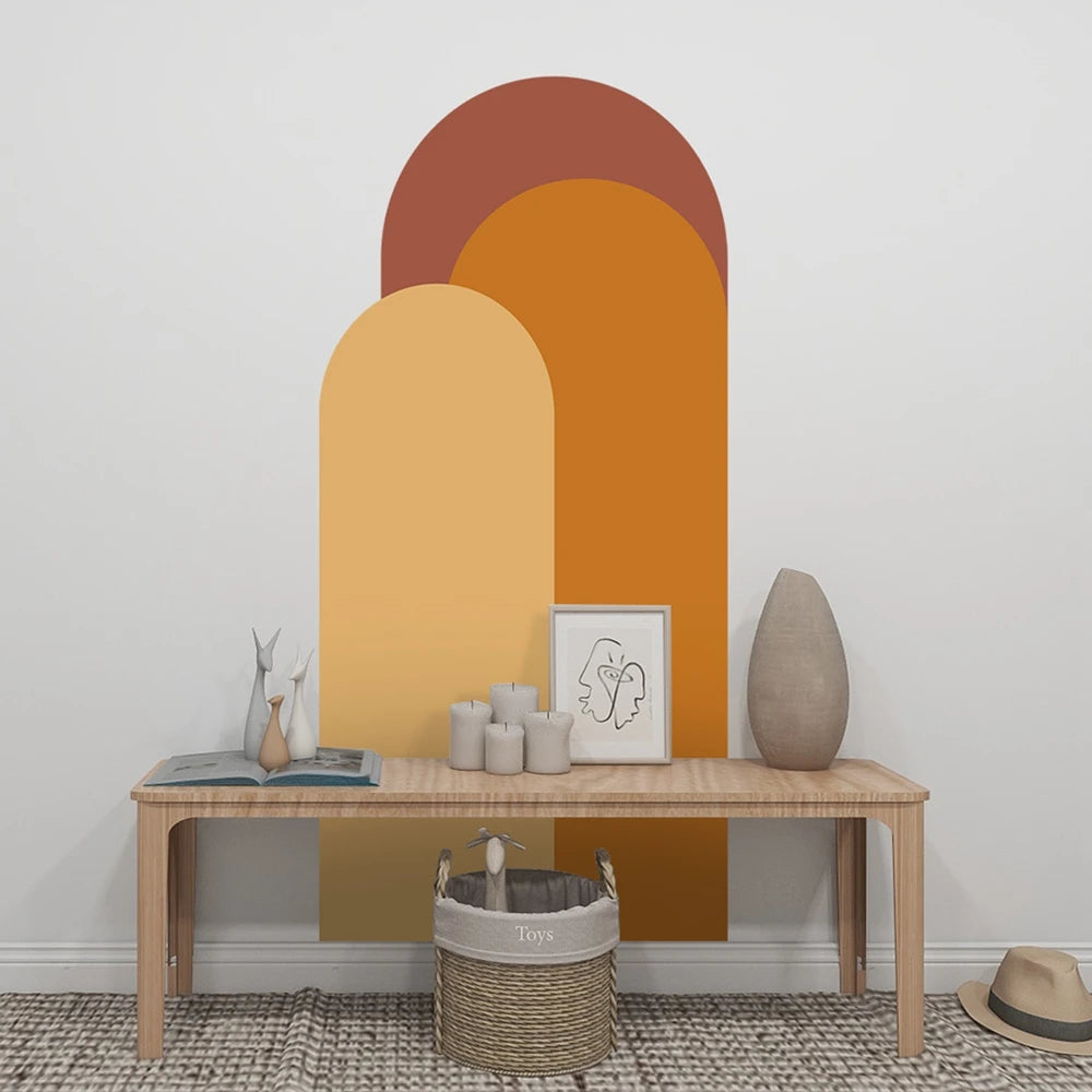 Arch Wall Stickers 52*140cm Geometric Art Decorative Wallpaper Living Room Sofa Background Decoration Self Adhesive Stickers