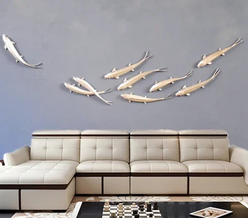 Living Room Background Wall Creative Decoration Wall Hanging Dining Room Wall Decoration Hanging Fish