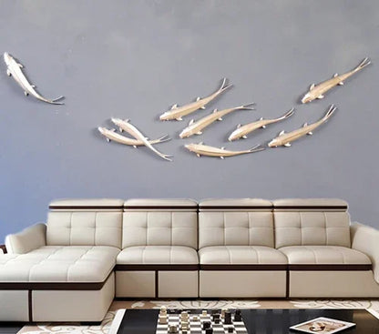 Living Room Background Wall Creative Decoration Wall Hanging Dining Room Wall Decoration Hanging Fish