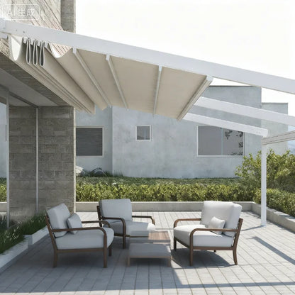 Outdoor Rain Shading Leisure Folding Canopy, Courtyard Balcony Electric Intelligent Shading Telescopic Canopy