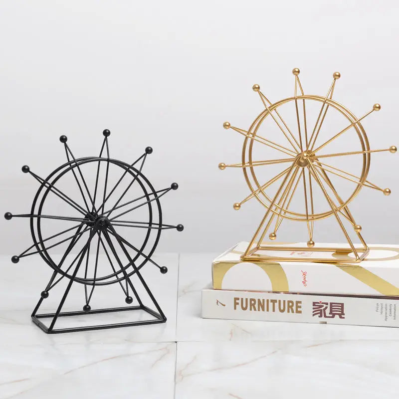 Nordic Iron Ferris Wheel Ornaments Creative Living Room Office Desktop Indoor TV Wine Cabinet Decoration Small Furnishings