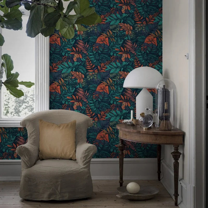 Self-adhesive Textured Wallpaper Wall Decoration for Living Room and Bedroom Plant Waterproof and Wear-resistant Wall Stickers