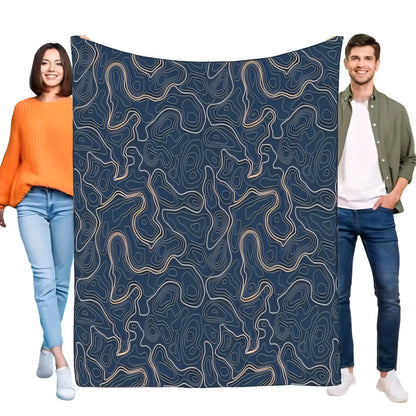 Abstract Topographic Pattern Blanket Soft Cozy Sofa Throw Perfect for Home Decor and Gift for All Occasions