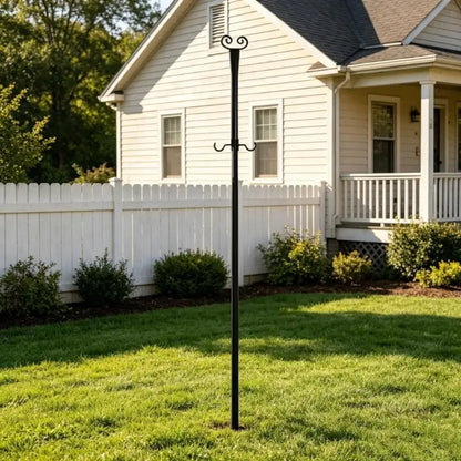 Outdoor Light Support Bar constructed From Carbon Steel For Backyard Terrace And Seasonal Decor Featuring Heart Design Top D2RD