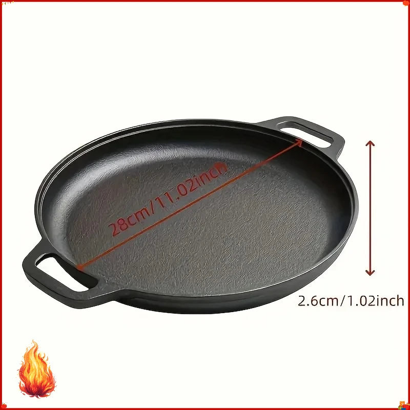 2026 Hot Sale Multifunctional Cast Iron Frying Pan Non-Stick Skillet Round Griddle Kitchen Cookware for Stove & Outdoor Cooking